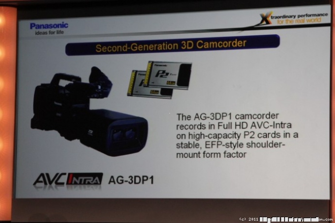 NAB2011传真：NAB2011松下3D 肩扛摄影机 AG 3DP1发布现场