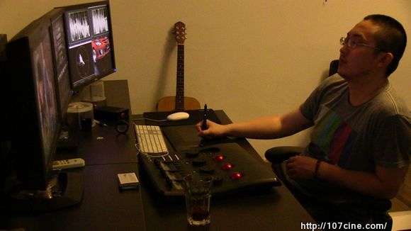 曹轶毅老师在用达芬奇调色，来几张工作照