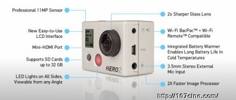 GoPro HERO2相机3D 拍摄支架