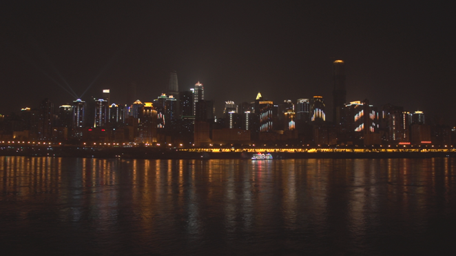 索尼NEX-FS100CK 长焦端拍摄的夜景画面效果